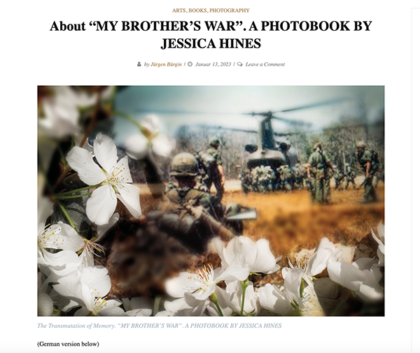 My Brother's War photobook by Jessica Hines