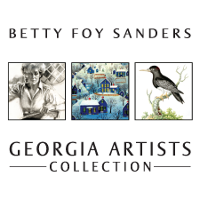 Three images depicting the Betty Sanders Georgia Artists Collection