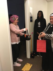 students trick or treating
