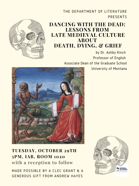 department of literature presents Dancing with the Dead: Lessons from the Late Medieval Culture about Death, Dying and Grief